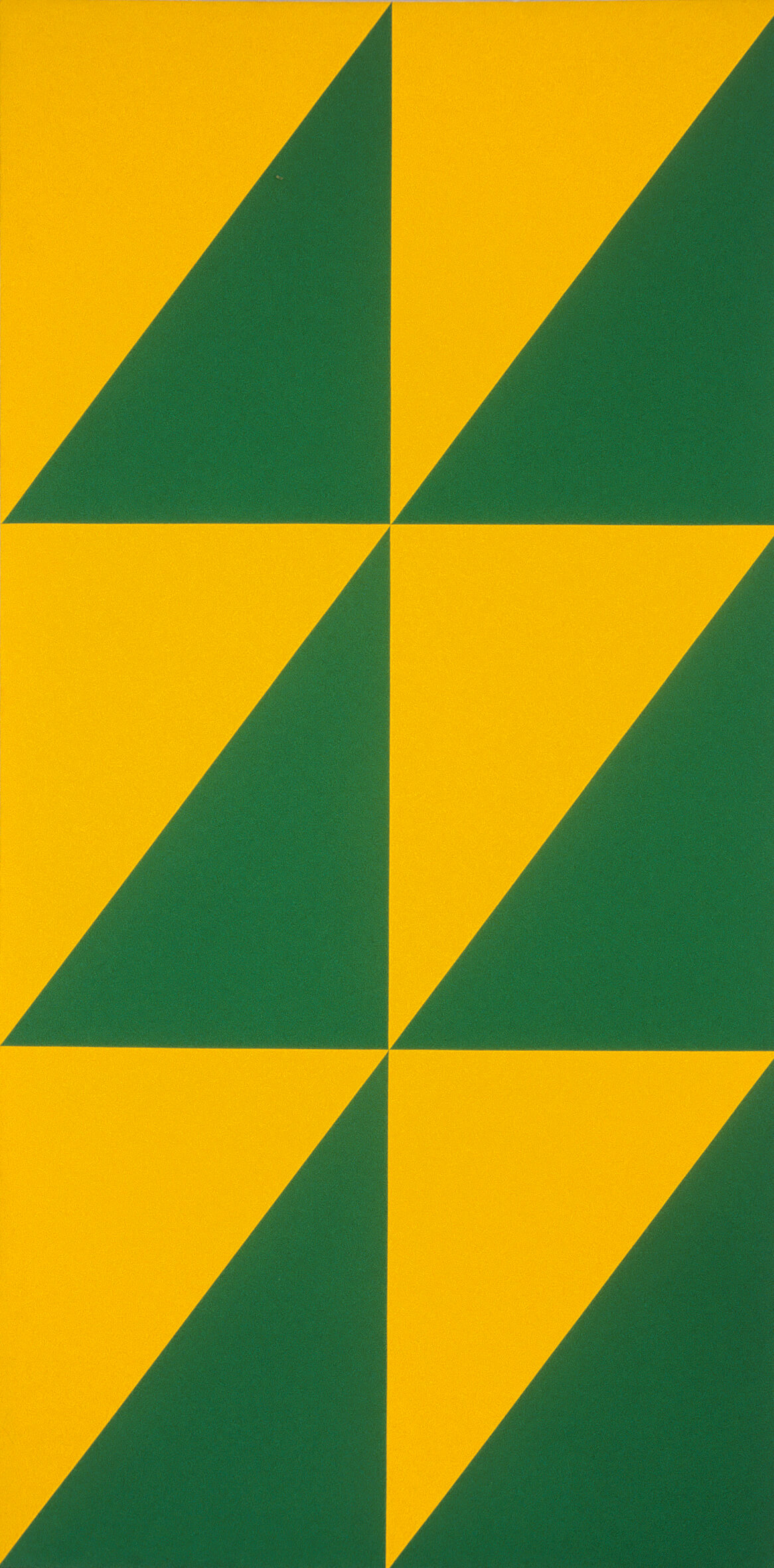 Position triangulaire jaune-vert, 1972 244 x 121 cm acrylique sur toile Collection de la Fondation Guido Molinari
